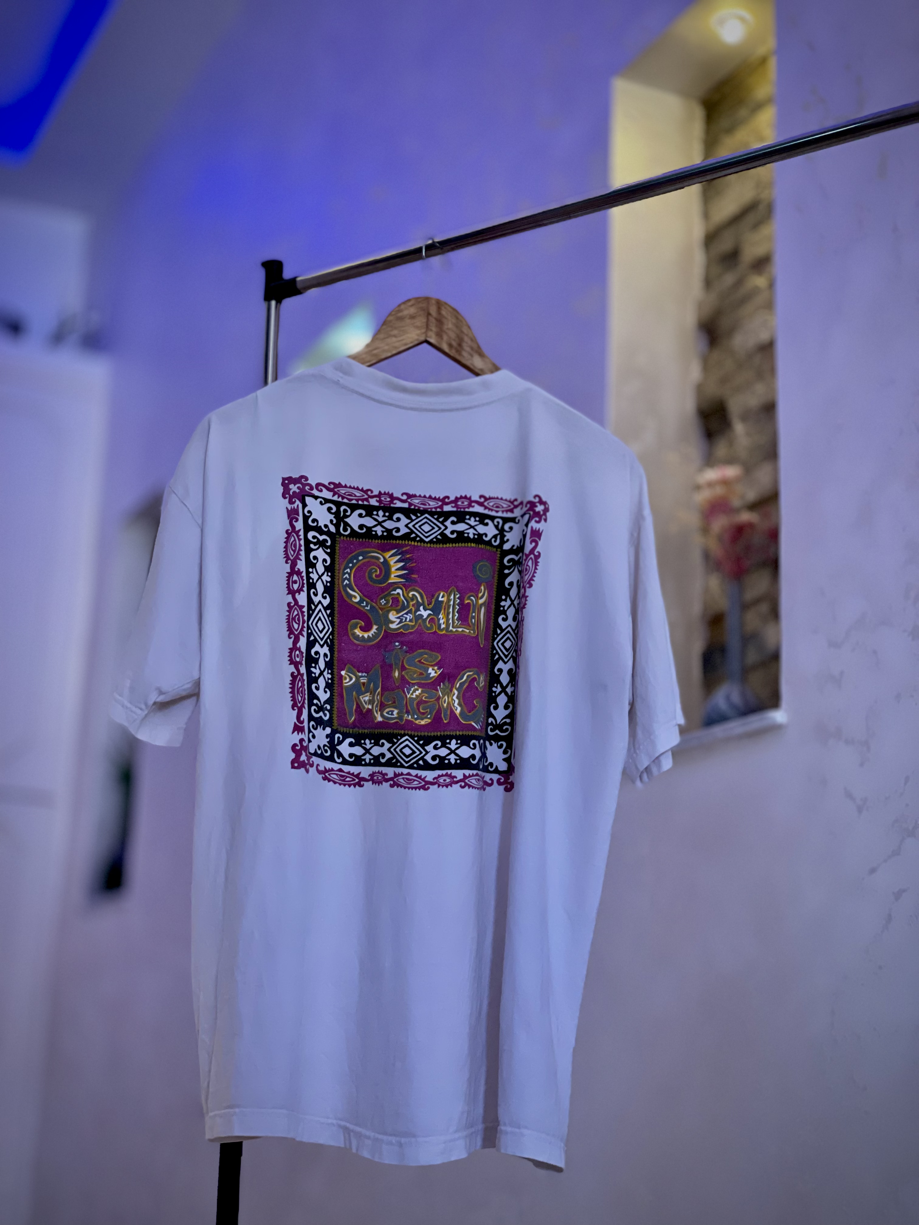 Oversized White Tee (Back Texture) (L)
